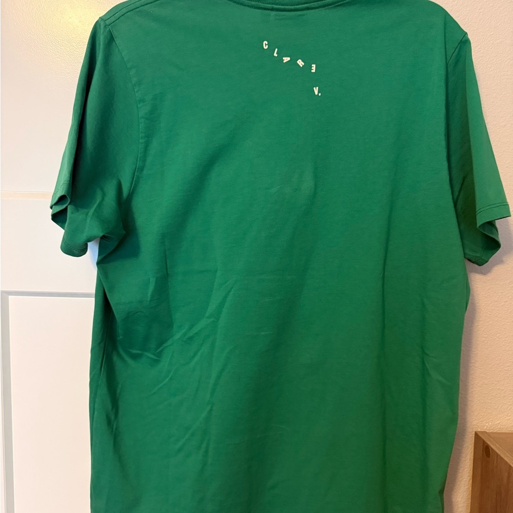 NWT Clare V. Emerald Green Oui Crewneck Tee medium - Picture 3 of 4